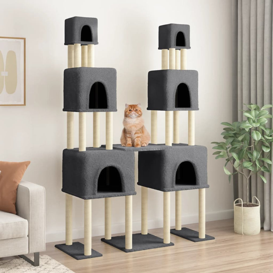 Kattenmeubel Met Sisal Krabpalen 199 Cm Crèmekleurig