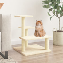 Kattenmeubel met sisal krabpalen 61 cm crèmekleurig