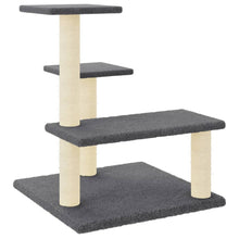 Kattenmeubel met sisal krabpalen 61 cm donkergrijs