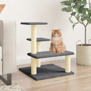 Kattenmeubel 61 cm donkergrijs met sisal krabpalen