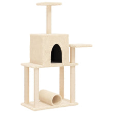 Kattenmeubel Met Sisal Krabpalen 122 Cm Kleurig Crème