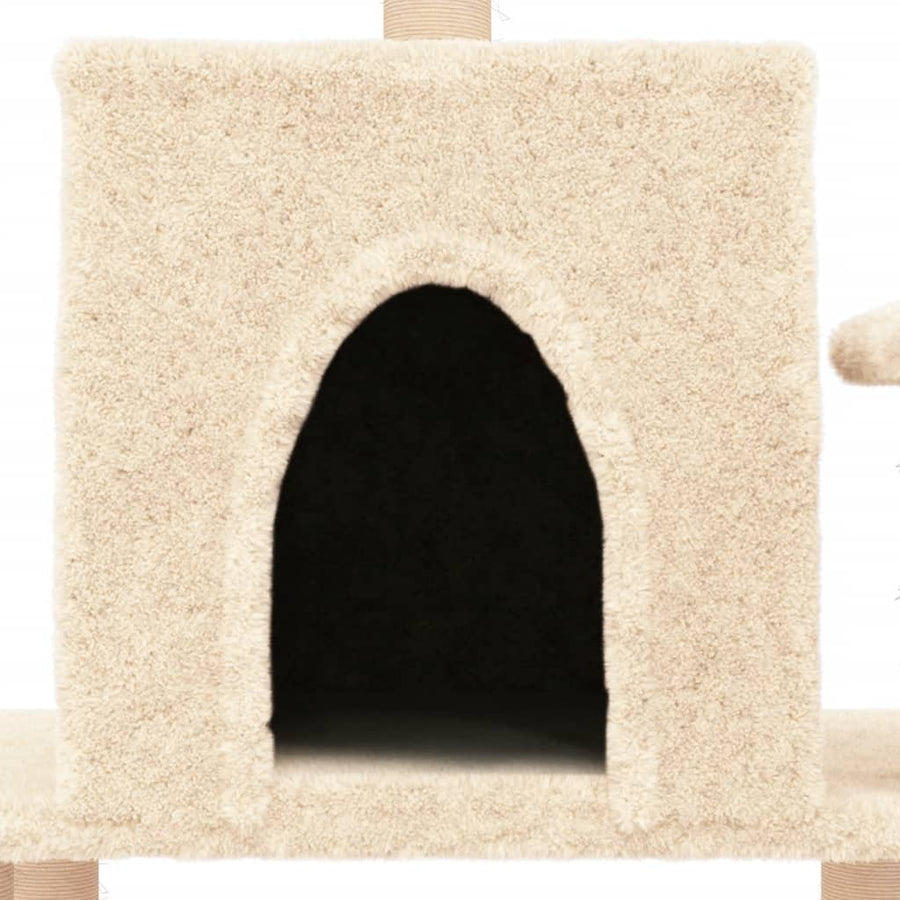 Kattenmeubel Met Sisal Krabpalen 122 Cm Kleurig Crème