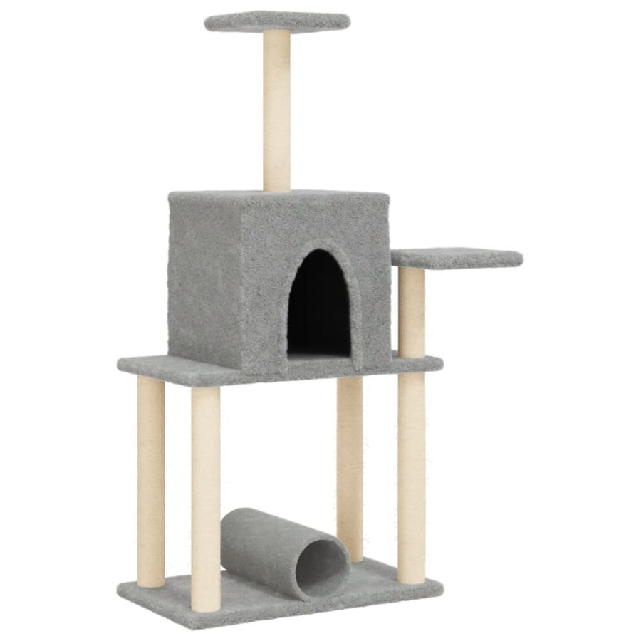 Kattenmeubel Met Sisal Krabpalen 122 Cm Lichtgrijs