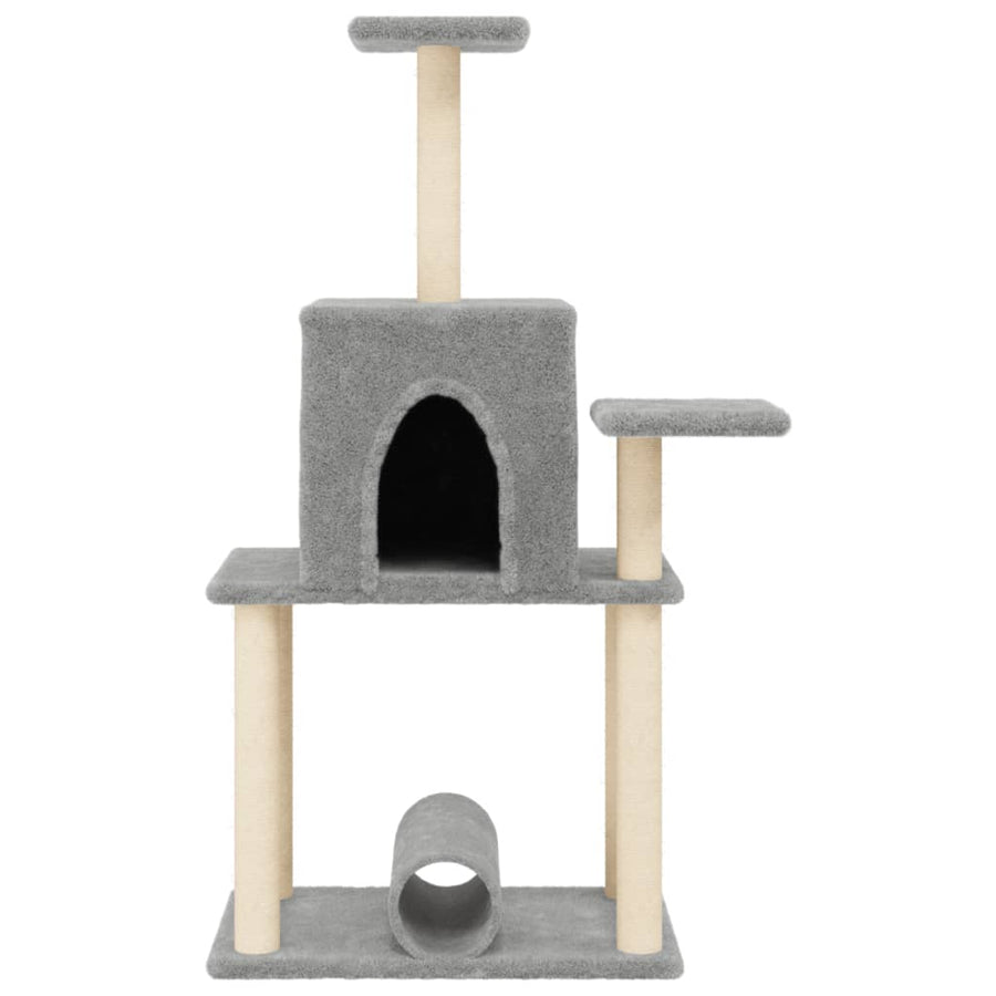 Kattenmeubel Met Sisal Krabpalen 122 Cm Lichtgrijs