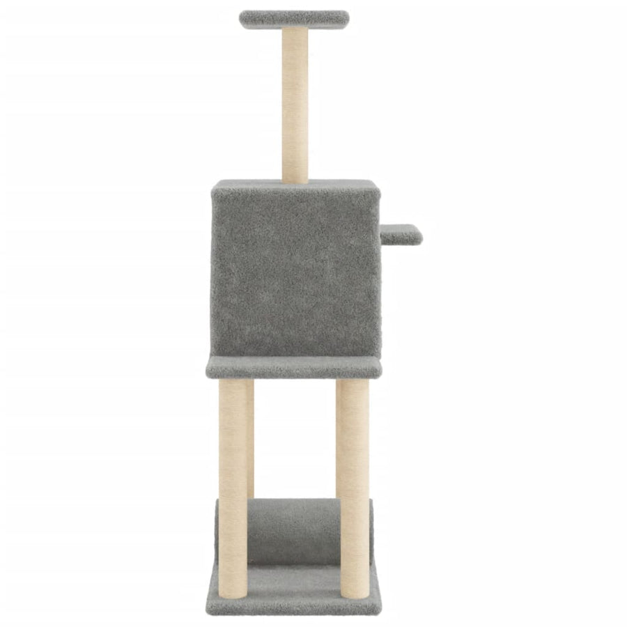 Kattenmeubel Met Sisal Krabpalen 122 Cm Lichtgrijs
