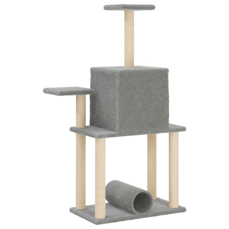 Kattenmeubel Met Sisal Krabpalen 122 Cm Lichtgrijs