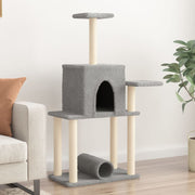 Kattenmeubel 122 cm lichtgrijs sisal krabpalen
