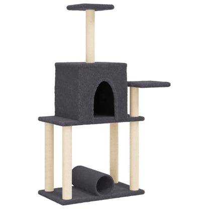 Kattenmeubel Met Sisal Krabpalen 122 Cm Donkergrijs