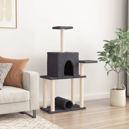 Kattenmeubel Met Sisal Krabpalen 122 Cm Donkergrijs