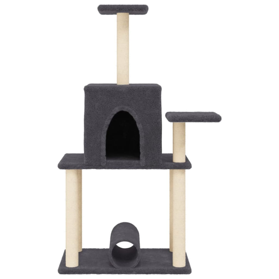 Kattenmeubel Met Sisal Krabpalen 122 Cm Donkergrijs
