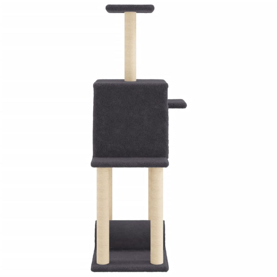 Kattenmeubel Met Sisal Krabpalen 122 Cm Donkergrijs