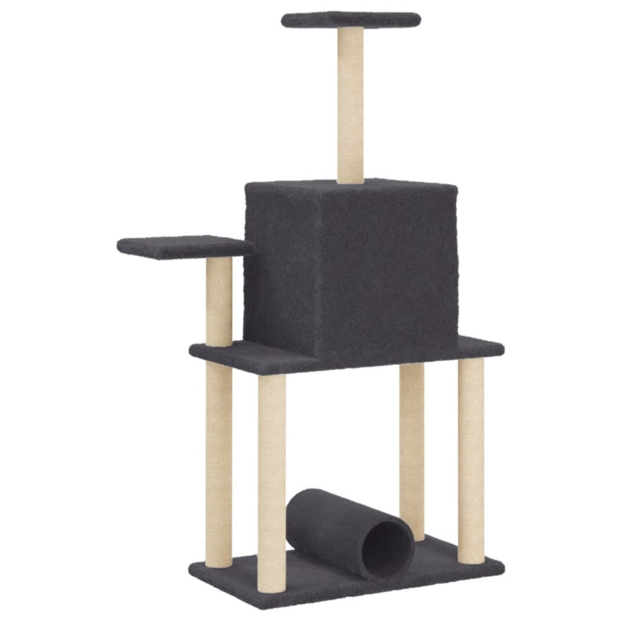Kattenmeubel Met Sisal Krabpalen 122 Cm Donkergrijs