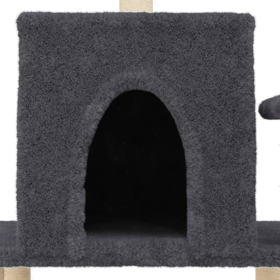 Kattenmeubel Met Sisal Krabpalen 122 Cm Donkergrijs