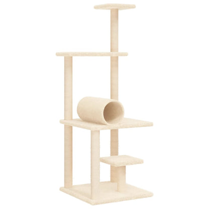 Kattenmeubel Met Sisal Krabpalen 136 Cm Kleurig Crème