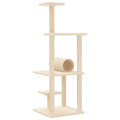Kattenmeubel Met Sisal Krabpalen 136 Cm Kleurig Crème