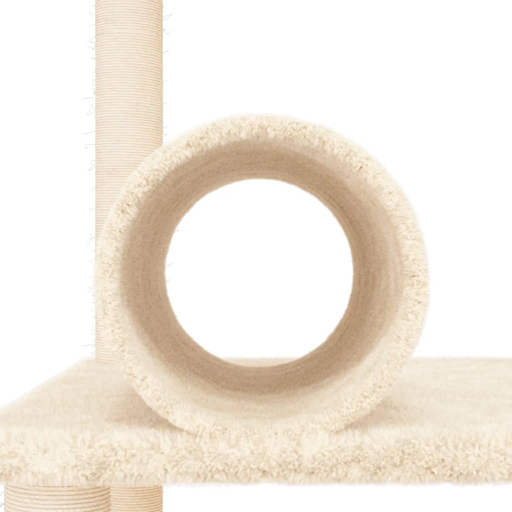 Kattenmeubel Met Sisal Krabpalen 136 Cm Kleurig Crème