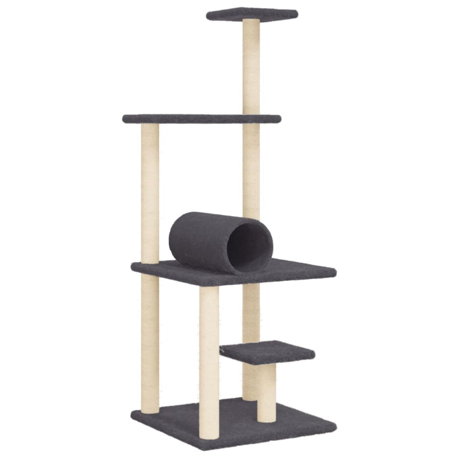 Kattenmeubel Met Sisal Krabpalen 136 Cm Donkergrijs