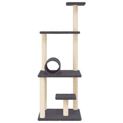 Kattenmeubel Met Sisal Krabpalen 136 Cm Donkergrijs