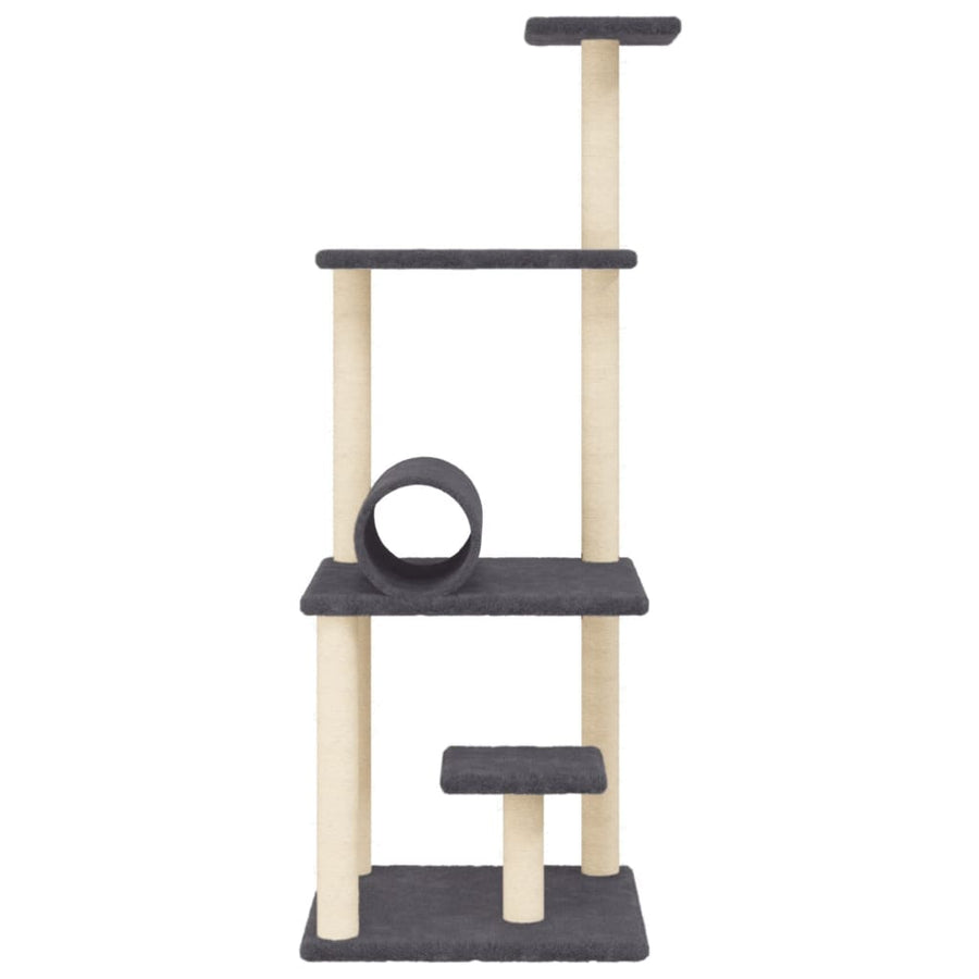 Kattenmeubel Met Sisal Krabpalen 136 Cm Donkergrijs