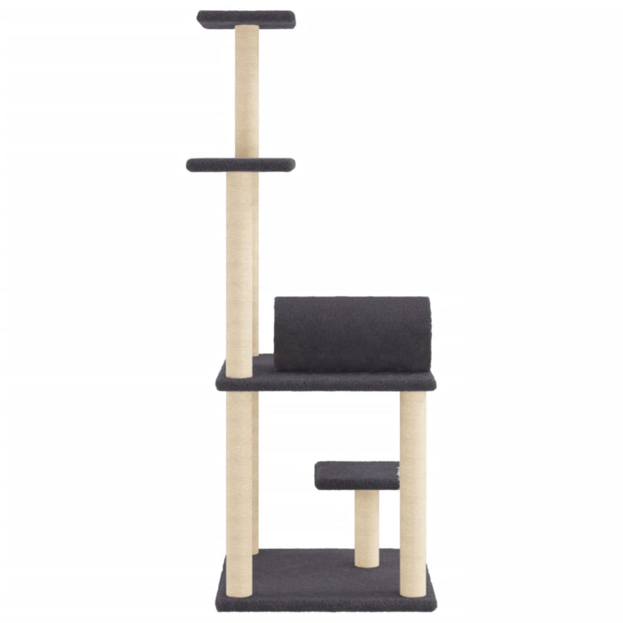 Kattenmeubel Met Sisal Krabpalen 136 Cm Donkergrijs