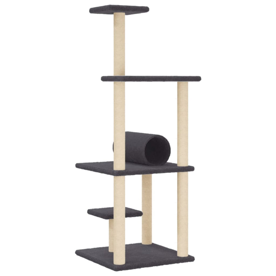 Kattenmeubel Met Sisal Krabpalen 136 Cm Donkergrijs