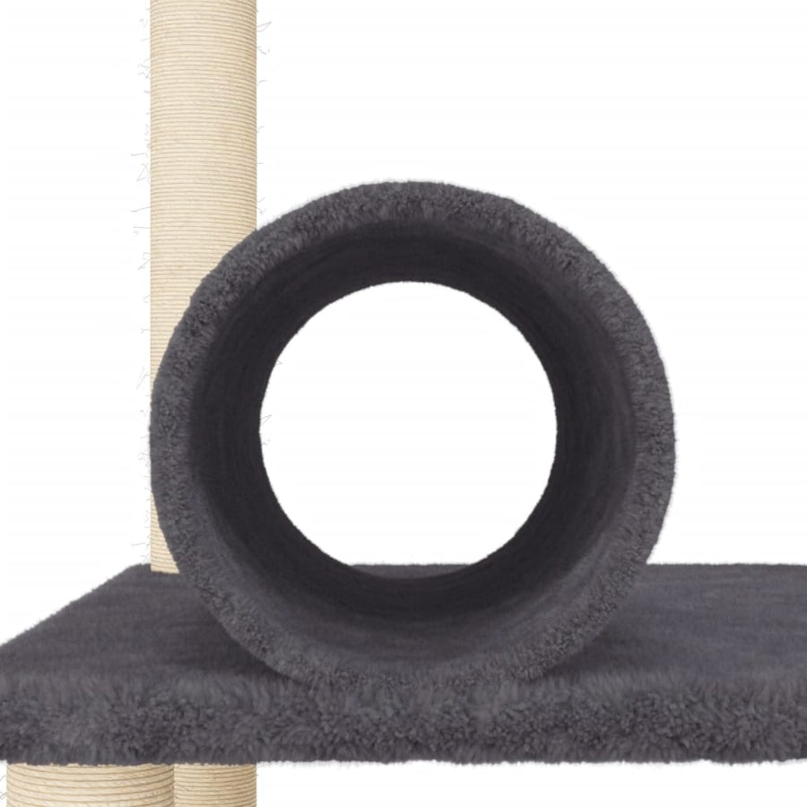 Kattenmeubel Met Sisal Krabpalen 136 Cm Donkergrijs