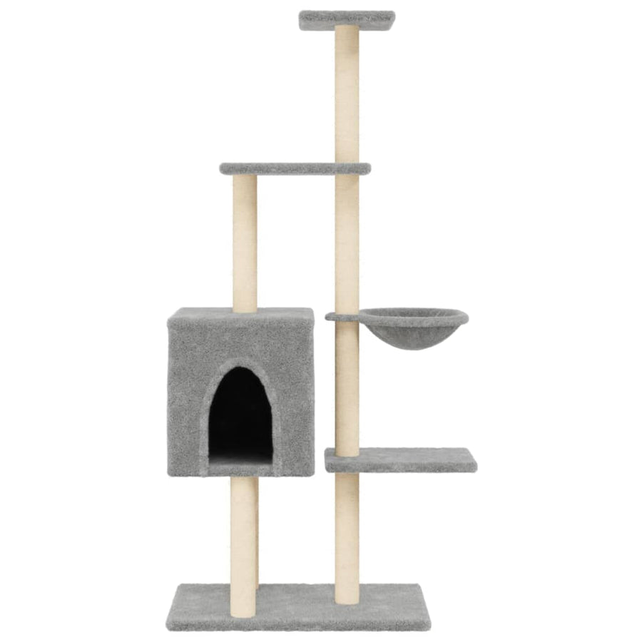 Kattenmeubel Met Sisal Krabpalen 145 Cm Lichtgrijs