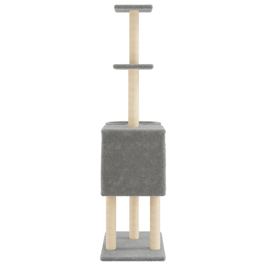Kattenmeubel Met Sisal Krabpalen 145 Cm Lichtgrijs