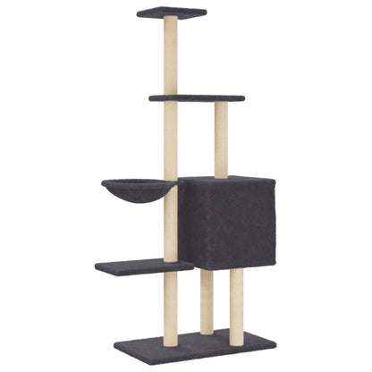 Kattenmeubel Met Sisal Krabpalen 145 Cm Donkergrijs