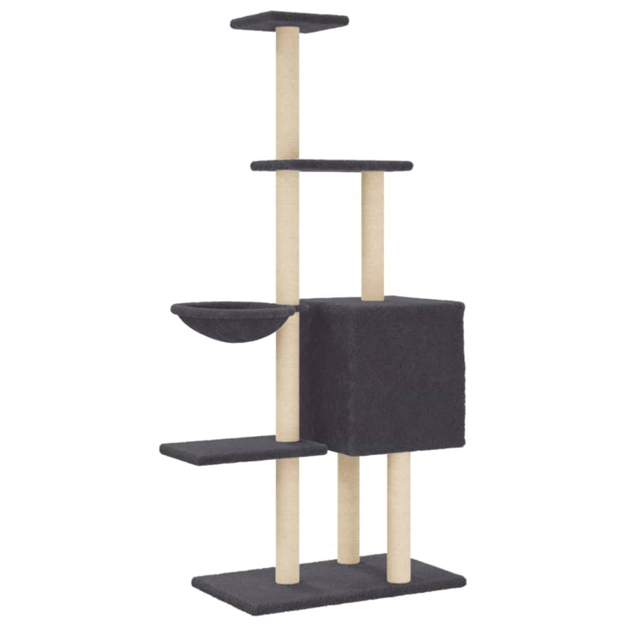 Kattenmeubel Met Sisal Krabpalen 145 Cm Donkergrijs