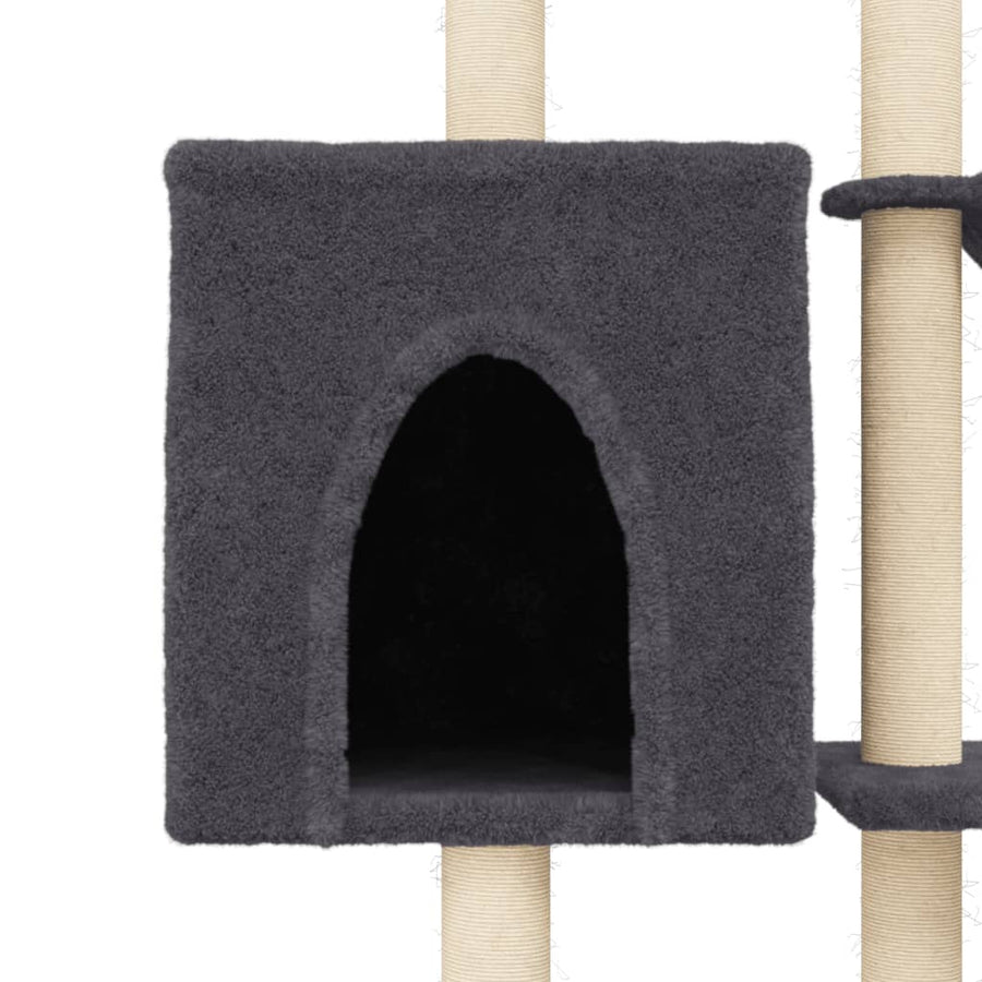 Kattenmeubel Met Sisal Krabpalen 145 Cm Donkergrijs