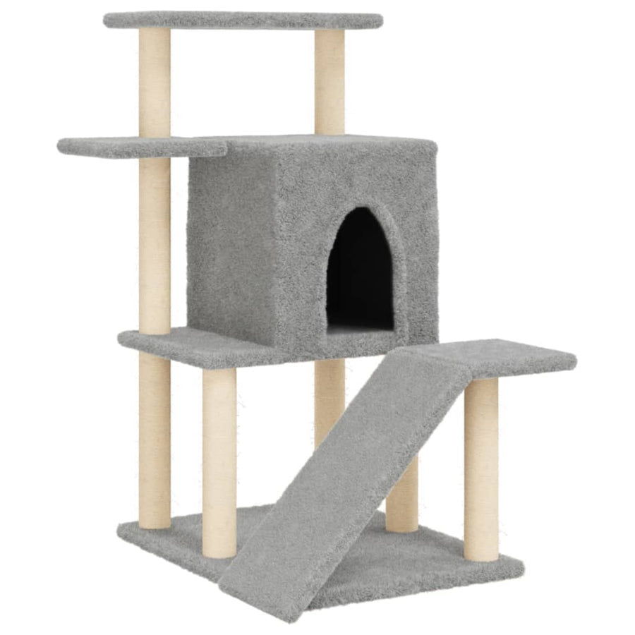 Kattenmeubel Met Sisal Krabpalen 97 Cm Lichtgrijs