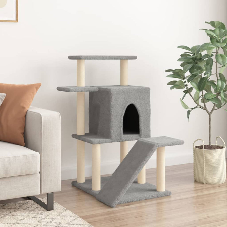 Kattenmeubel Met Sisal Krabpalen 97 Cm Lichtgrijs