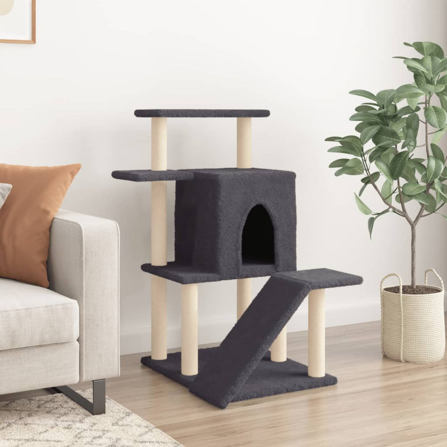 Kattenmeubel Met Sisal Krabpalen 97 Cm Donkergrijs