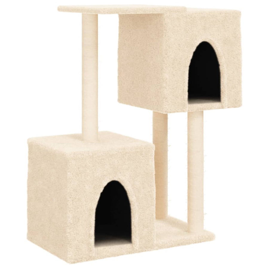 Kattenmeubel Met Sisal Krabpalen 86 Cm Kleurig Crème