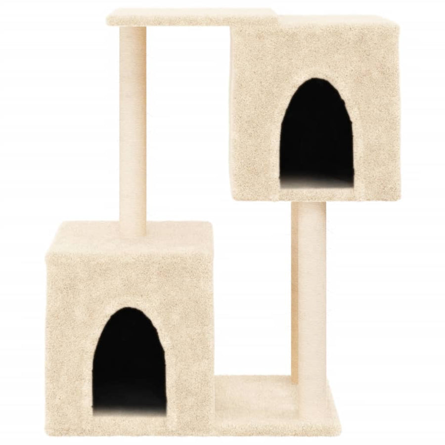 Kattenmeubel Met Sisal Krabpalen 86 Cm Kleurig Crème