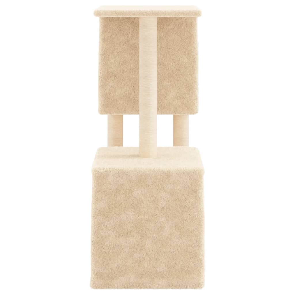 Kattenmeubel Met Sisal Krabpalen 86 Cm Kleurig Crème