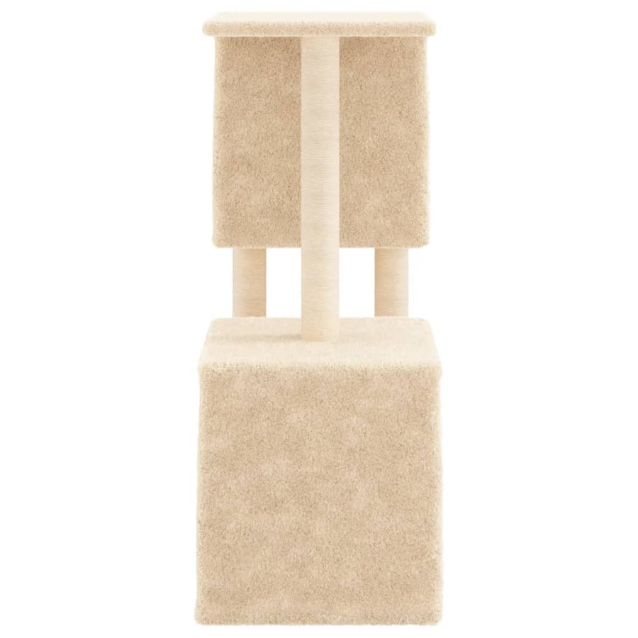 Kattenmeubel Met Sisal Krabpalen 86 Cm Kleurig Crème