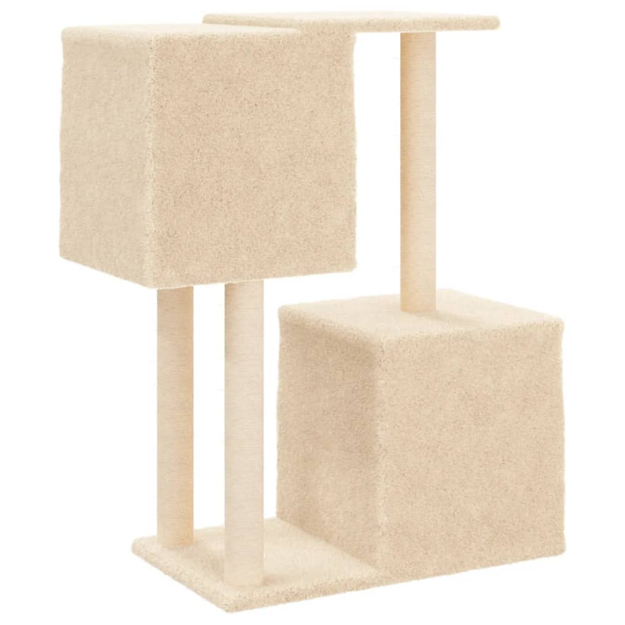 Kattenmeubel Met Sisal Krabpalen 86 Cm Kleurig Crème