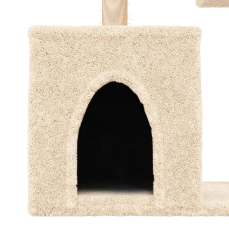 Kattenmeubel Met Sisal Krabpalen 86 Cm Kleurig Crème