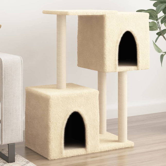 Kattenmeubel Met Sisal Krabpalen 86 Cm Kleurig Crème