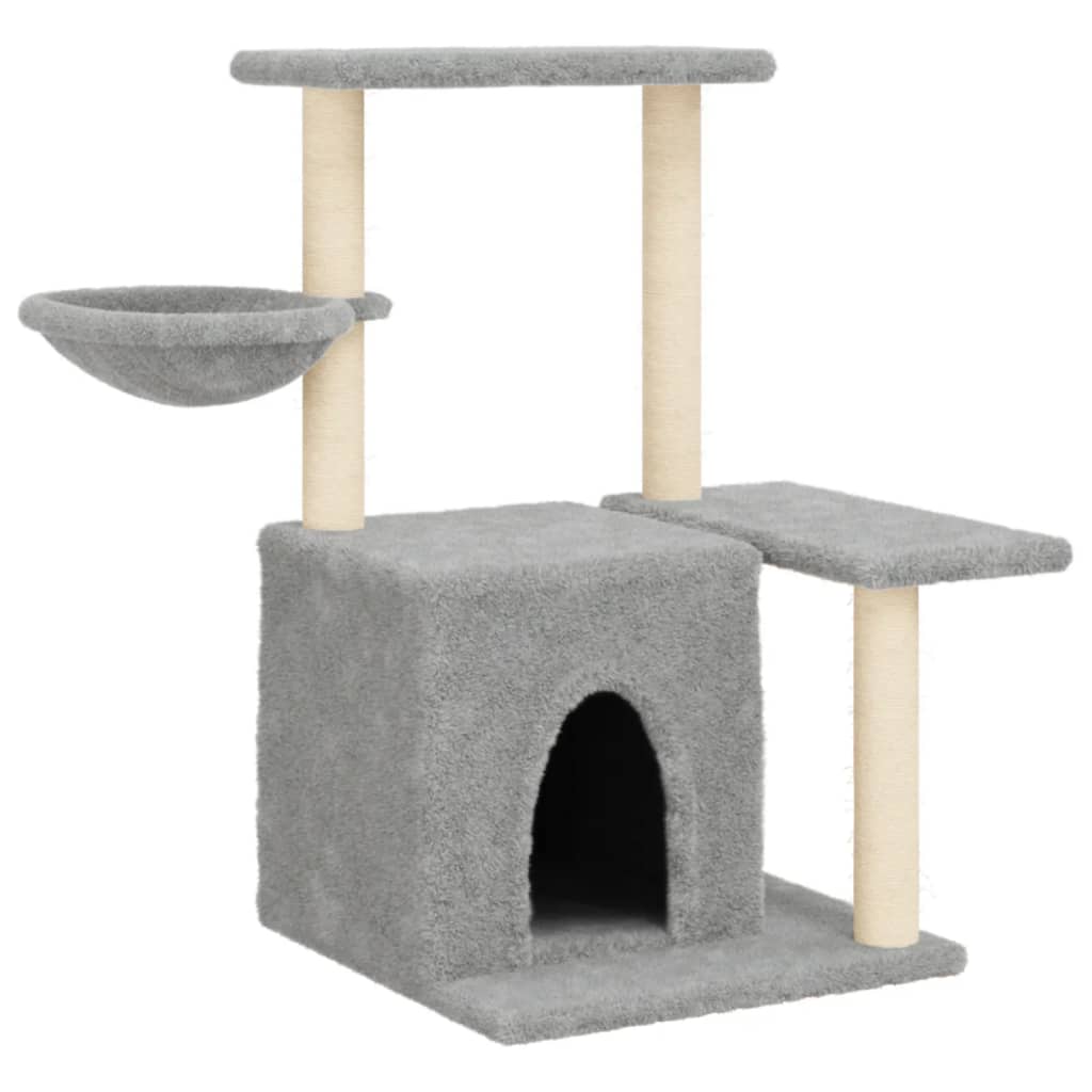 Kattenmeubel Met Sisal Krabpalen 83 Cm Lichtgrijs