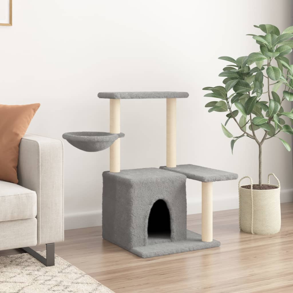 Kattenmeubel Met Sisal Krabpalen 83 Cm Lichtgrijs