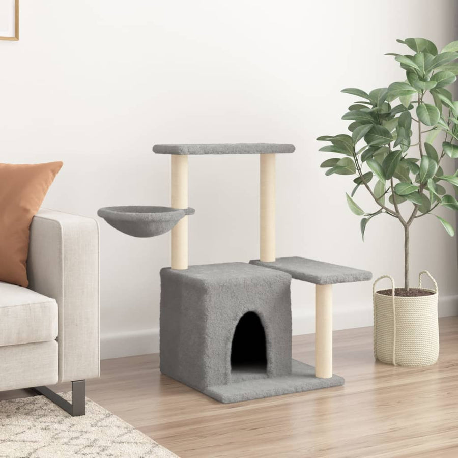 Kattenmeubel Met Sisal Krabpalen 83 Cm Lichtgrijs