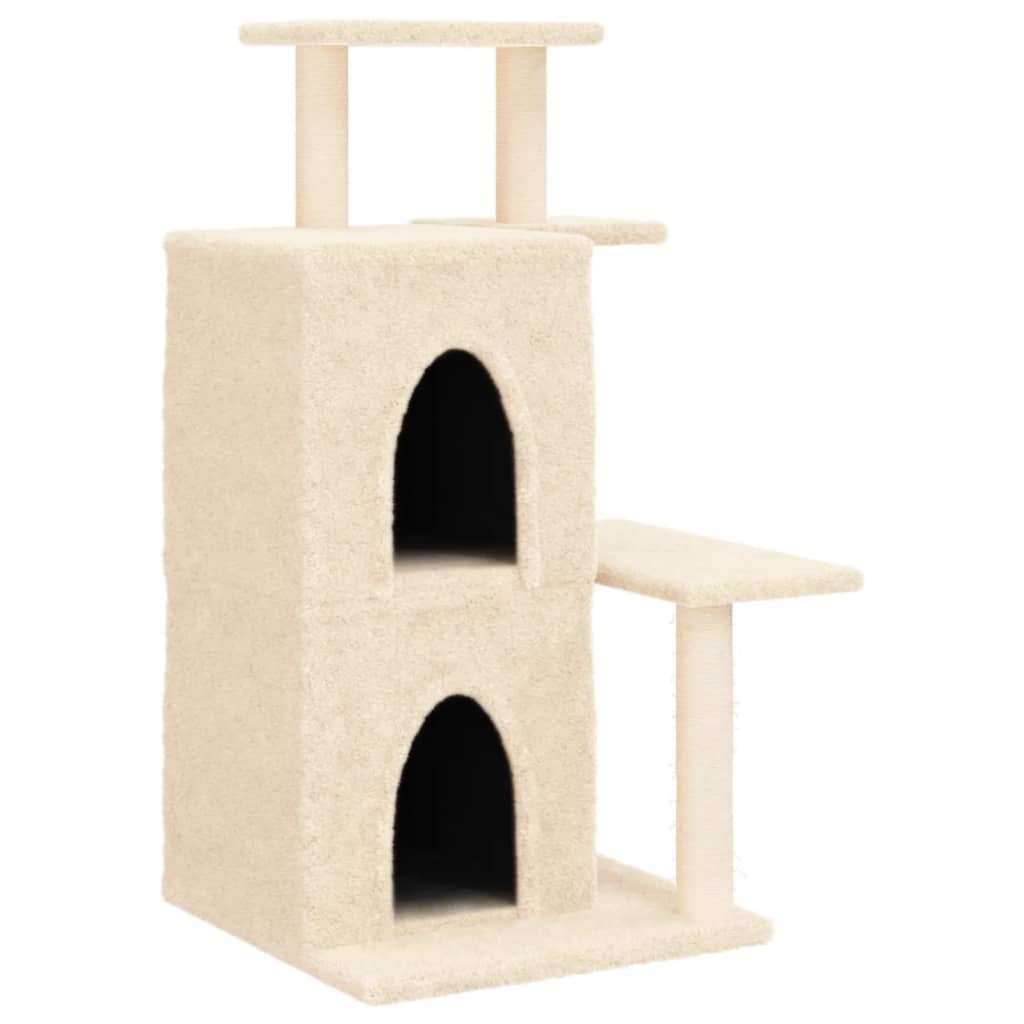 Kattenmeubel Met Sisal Krabpalen 97 Cm Crèmekleurig