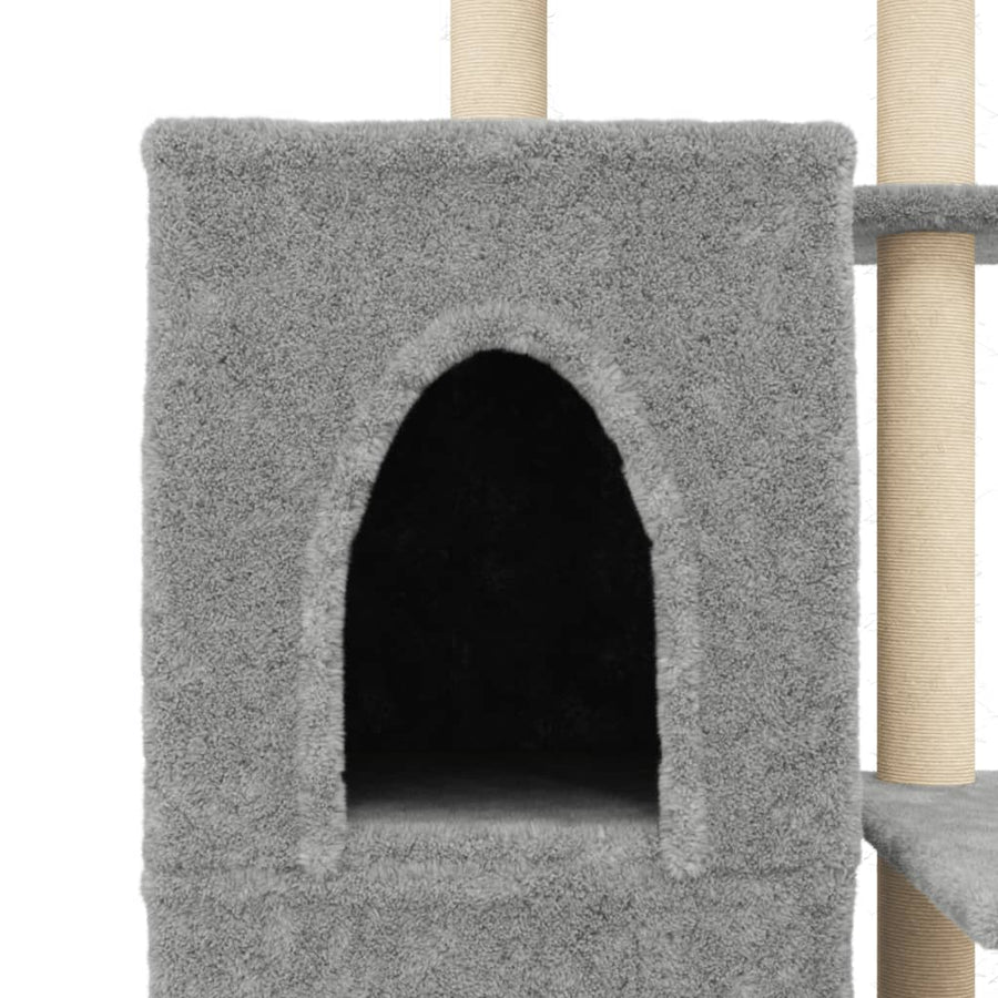 Kattenmeubel Met Sisal Krabpalen 97 Cm Lichtgrijs
