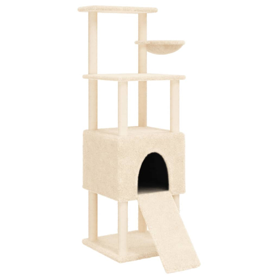 Kattenmeubel Met Sisal Krabpalen 153 Cm Kleurig Crème