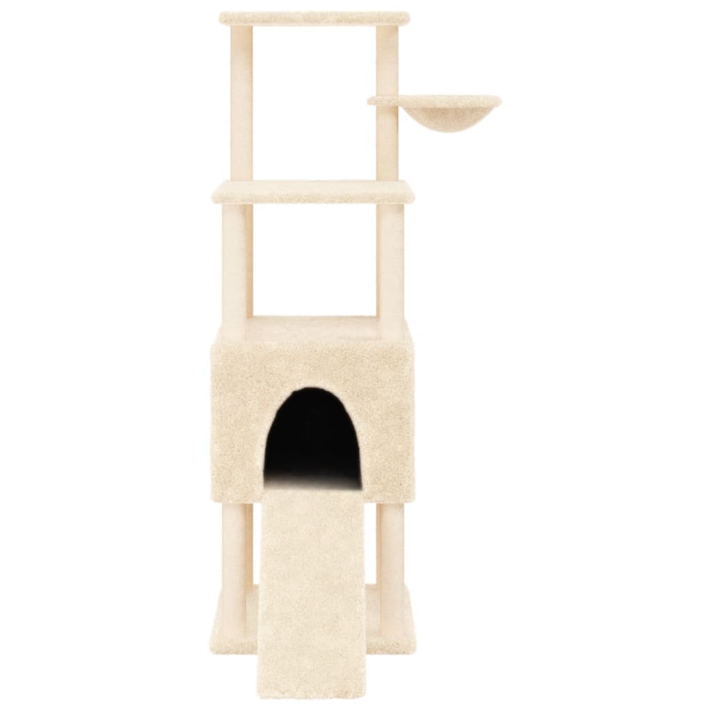 Kattenmeubel Met Sisal Krabpalen 153 Cm Kleurig Crème