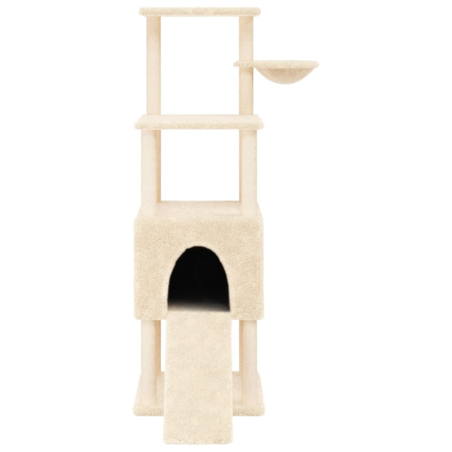 Kattenmeubel Met Sisal Krabpalen 153 Cm Kleurig Crème