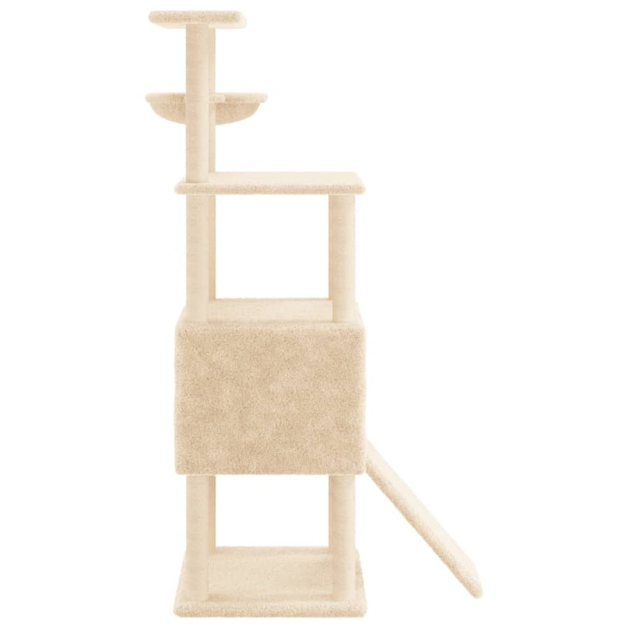 Kattenmeubel Met Sisal Krabpalen 153 Cm Kleurig Crème